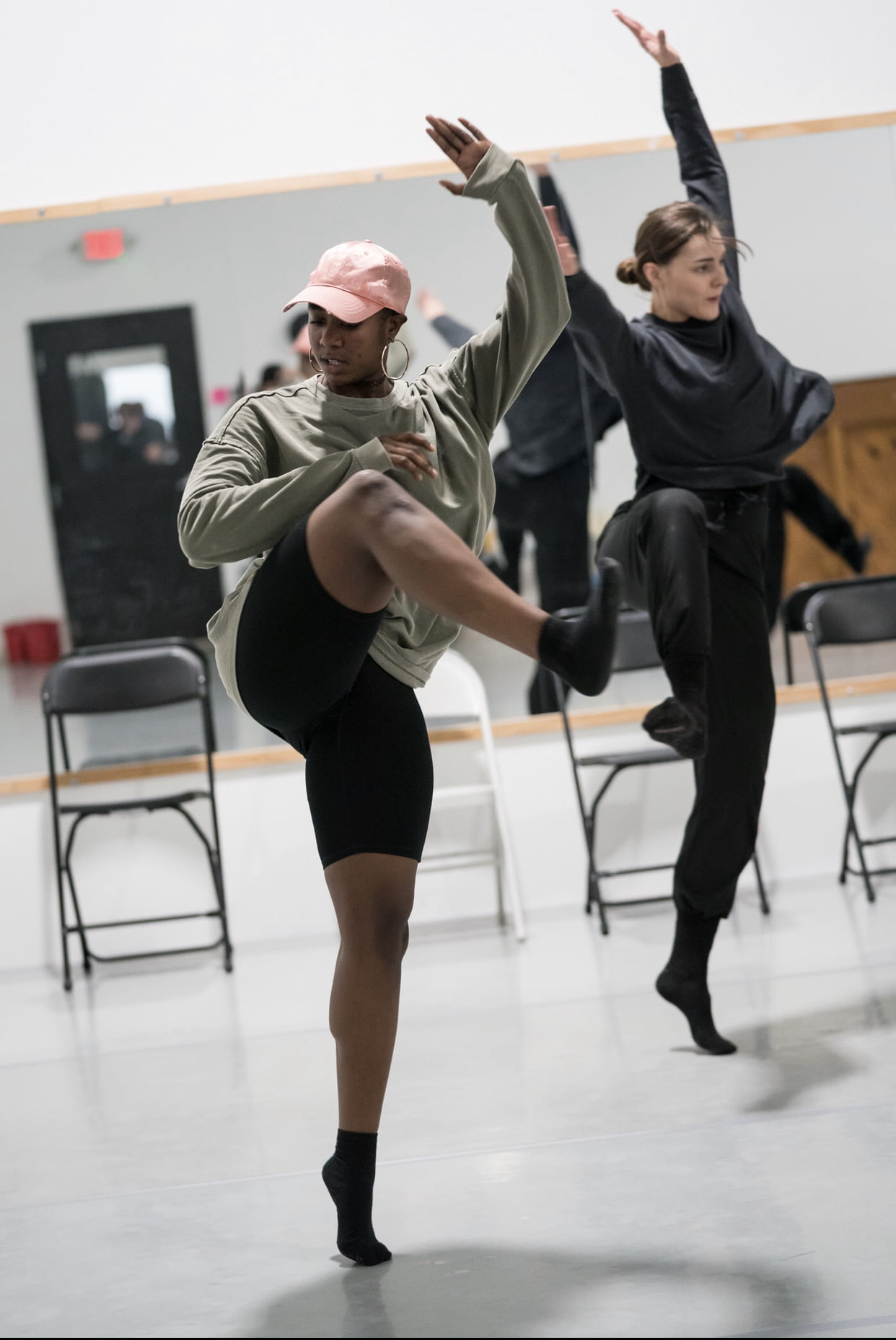 Gabby and Kelsey Rehearsing in Dance Studio