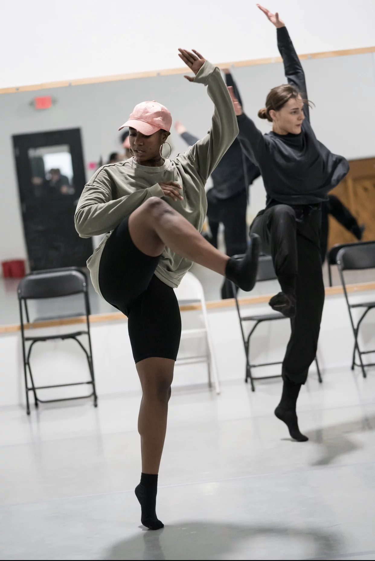 Gabby and Kelsey Rehearsing in Dance Studio